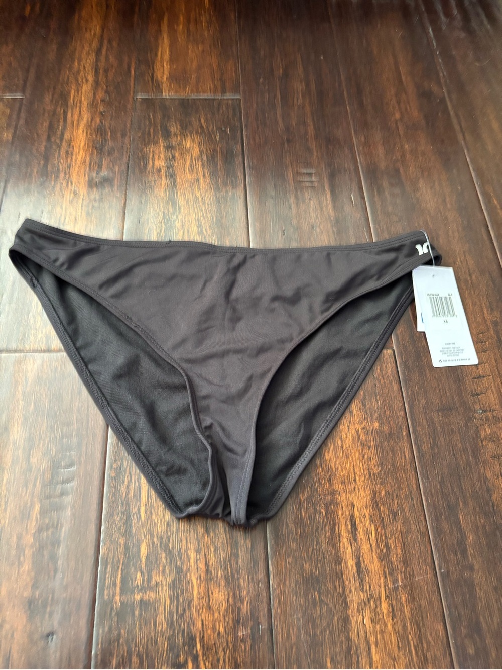 NWT Hurley Bikini Bottoms Women XLarge Black Moderate Coverage Solid Swim